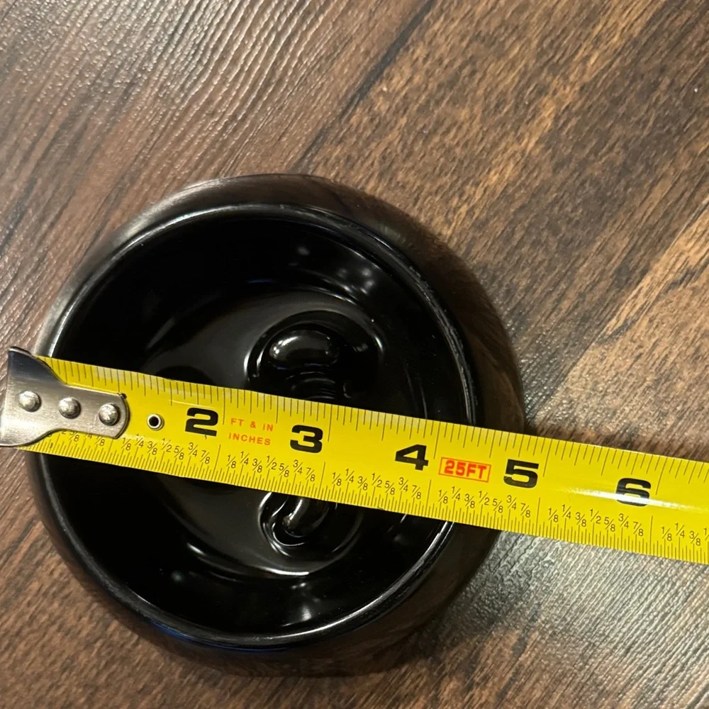 Black Slow Feed Bowl with Unique Interior Design Small